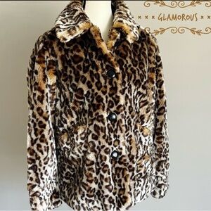 🔥🐆leopard print🐆🔥faux fur statement piece size 10-12